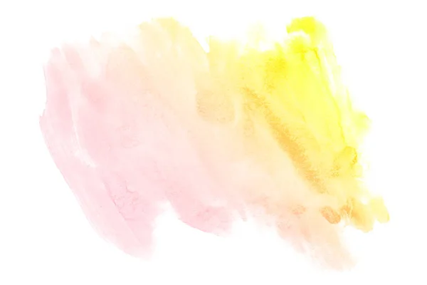 Akvarel Skvrna Žluté Pozadí Textura — Stock fotografie