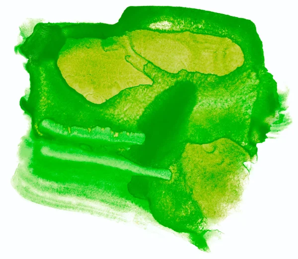 Abstrakt Akvarell Hand Dras Grön Färg Fläck Vit Bakgrund — Stockfoto
