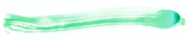 Grön Färg Pensel Stroke Isolerad Vit Bakgrund — Stockfoto