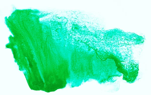 Pintura Acuarela Verde Salpicadura Sobre Fondo Blanco —  Fotos de Stock