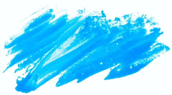 Pintura Aquarela Azul Respingo Isolado Fundo Branco — Fotografia de Stock