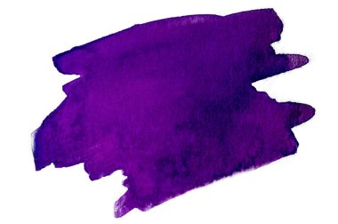 Katı su rengi mavimsi mor suluboya boyası. beyaz kağıt üzerinde renk 2685C renk deseni.