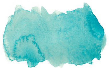 Suluboya desen rengi aquamarine mavisi. Beyaz arkaplandaki kağıt dokusunda 321c renk. katı su rengi boyası
