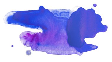 lekeli ve damlalı mavi suluboya leke