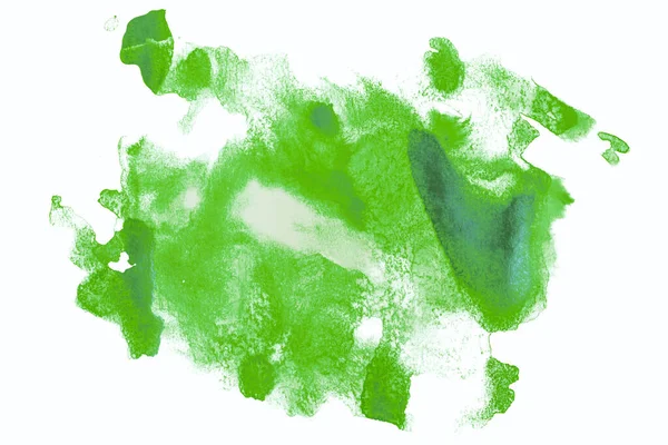 Salpicadura Tinta Verde Pintura Acuarela Aislado Sobre Fondo Blanco — Foto de Stock