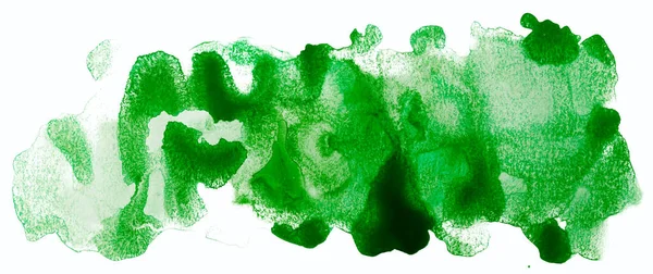 Зелена Акварельна Фарба Пляма Білому Фоні — стокове фото