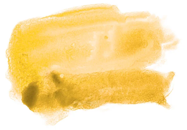 Mancha Aquarela Textura Fundo Amarelo — Fotografia de Stock