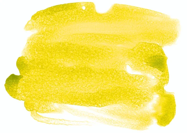 Mancha Aquarela Textura Fundo Amarelo — Fotografia de Stock