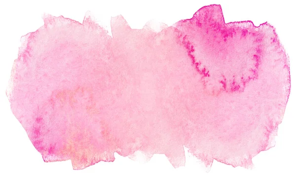 Texture Acquerello Rosa Macchia Sfondo Bianco Tinta Unita Pittura Acqua — Foto Stock