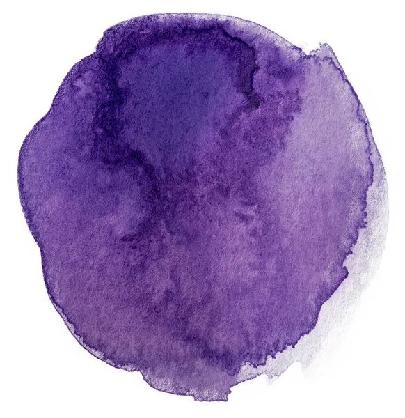Цельноакварельная Живопись Синевато Фиолетовым Цветом Окрашивает Круг Цвет Текстуры 2685C — стоковое фото