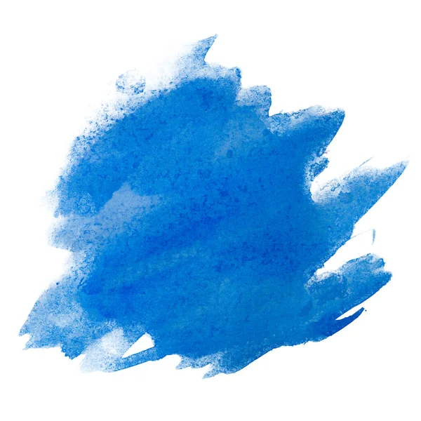 Tache Aquarelle Bleue Dessinée Main — Photo