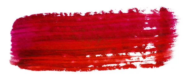 Tira Acuarela Sobre Papel Rojo — Foto de Stock