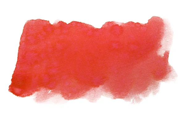 Teinture Aquarelle Rouge Avec Texture Peinture Papier Sur Fond Blanc — Photo