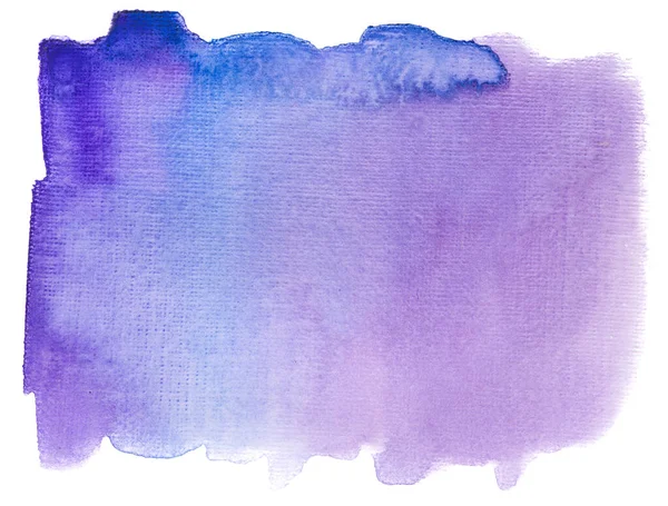 Aquarell Blau Violett Gefärbt Mit Farbe Und Papierstruktur Auf Weißem — Stockfoto