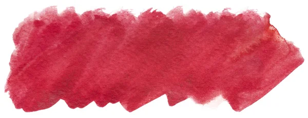 Aquarell Rot Gefärbt Mit Farbe Und Papierstruktur Auf Weißem Hintergrund — Stockfoto