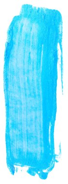 mavi suluboya fırça darbesi beyaz arkaplanda izole
