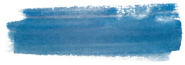 Akvarell Bakgrund Fläck Blå Texturerat Papper Vit Bakgrund — Stockfoto
