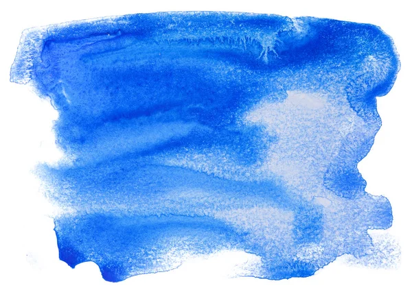 Beyaz Zemin Üzerinde Kağıt Desenli Mavi Suluboya Boya Boya Lekeleri — Stok fotoğraf