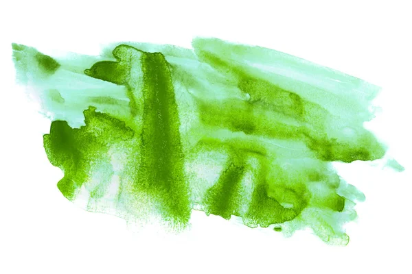 Green Watercolor Stain Water Stains Paint Paper Texture White Background — Stock Photo, Image