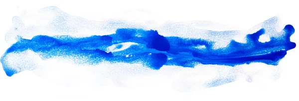 Mancha Aquarela Azul Com Desenho Manual Textura Papel Sobre Fundo — Fotografia de Stock