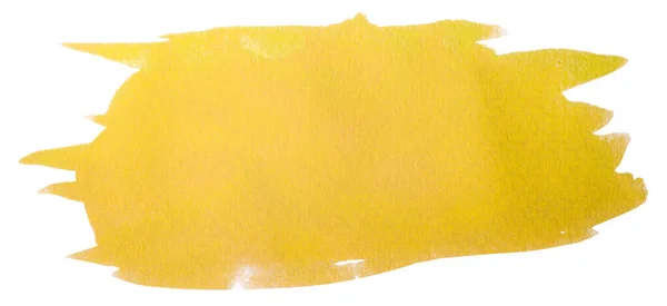 Acuarela Mancha Amarilla Sobre Fondo Blanco Con Textura Papel — Foto de Stock