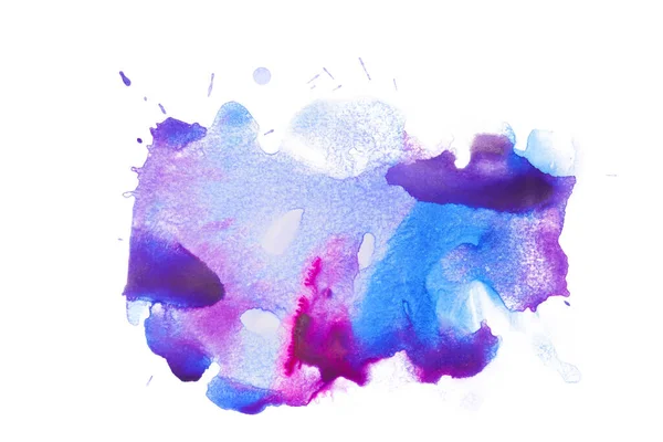 Blå Lilla Akvarellfargede Flekker Flerfargede Flekker Tidevannsflekker Maling Med Papirtekstur – stockfoto