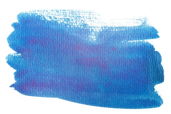 Mancha Acuarela Azul Sobre Fondo Blanco Con Textura Papel — Foto de Stock
