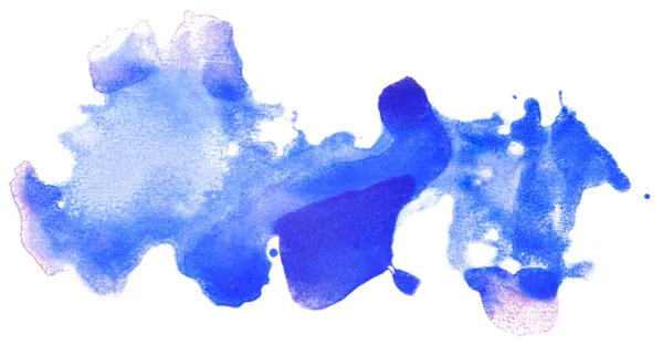 Manchas Água Aquarela Azul Com Coloração Tinta Com Textura Papel — Fotografia de Stock