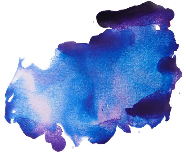 Mancha Aquarela Azul Manchas Água Com Tinta Com Textura Papel — Fotografia de Stock