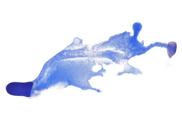 Mancha Aquarela Azul Manchas Água Com Tinta Com Textura Papel — Fotografia de Stock