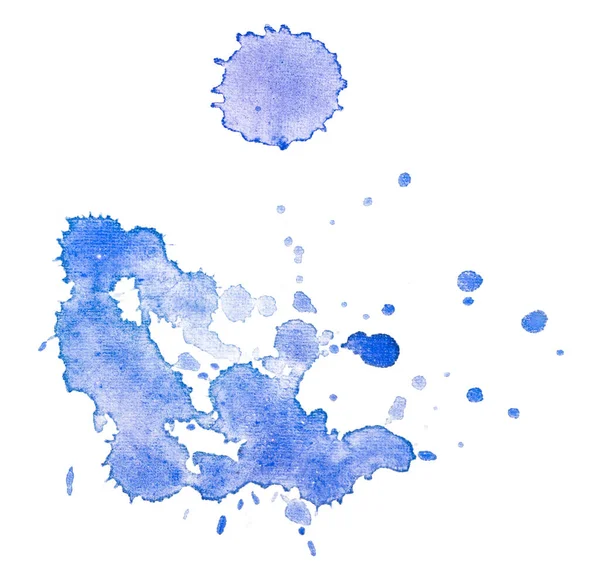 Mancha Azul Tinta Respingo Spray Tinta Elemento Aquarela Detalhe — Fotografia de Stock