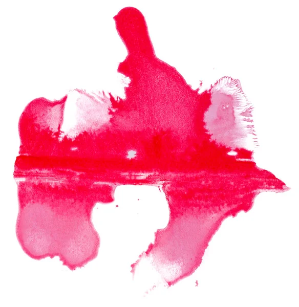 Mancha Acuarela Roja Con Textura Papel Sobre Fondo Blanco Aislado —  Fotos de Stock