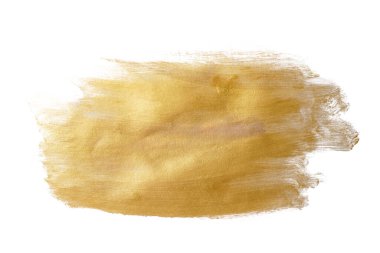 Beyaz arka planda altın sarısı boya lekesi var. el çizimi.
