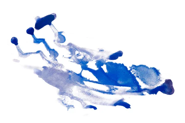 Mancha Aquarela Azul Com Textura Papel Sobre Fundo Branco Isolado — Fotografia de Stock