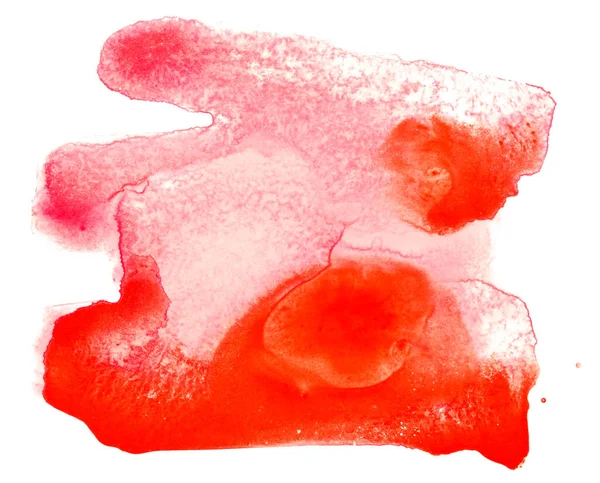 Aguarela Vermelha Mancha Manchas Água Com Tinta Com Textura Papel — Fotografia de Stock
