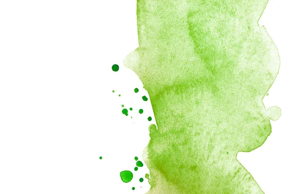 Akvarell Folt Háttér Zöld Kiömlött Festék Háttér Képeslap Nyomtatás Design — Stock Fotó