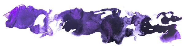 Dark Blue Purple Watercolor Stain White Background Isolated Hand Drawing — Stock Photo, Image