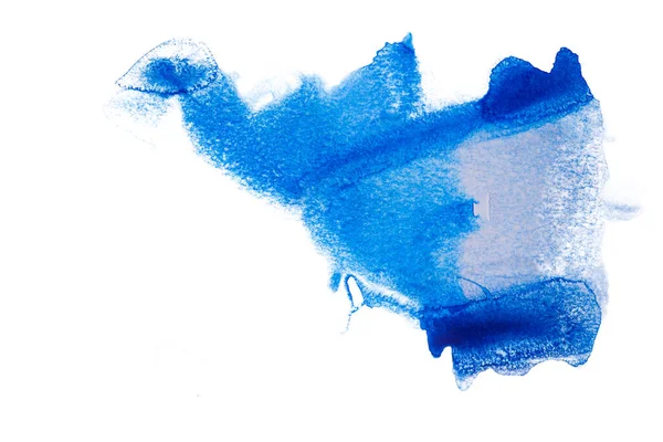 Tache Aquarelle Bleue Sur Fond Blanc Taches Eau Isolées Avec — Photo