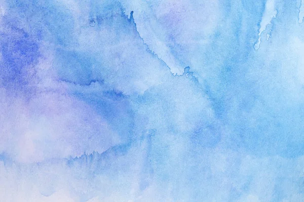 Abstrakt Blå Akvarell Bakgrund Handmålad Papper Akvarell Konsistens Bläcktvätt — Stockfoto
