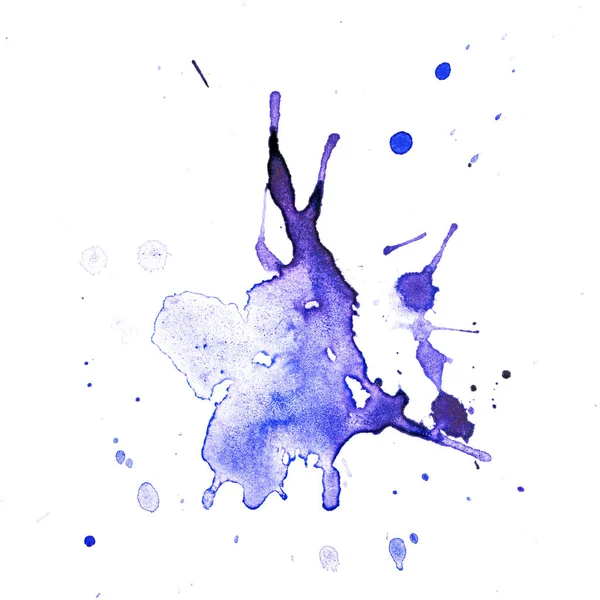 Kék Folt Festék Fröccsenés Festék Spray Akvarell Elem — Stock Fotó