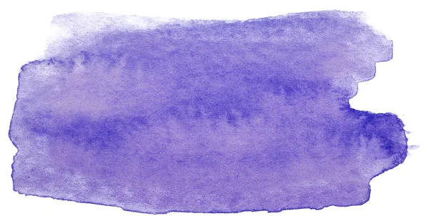 Blå Akvarell Fläck Vit Bakgrund Isolerad Texturerat Designelement — Stockfoto