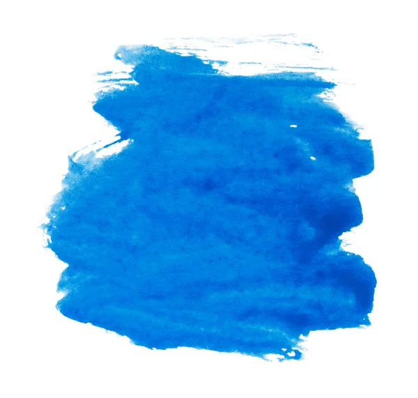 Blauer Aquarellfleck Auf Weißem Hintergrund Isoliert Strukturiertes Gestaltungselement — Stockfoto