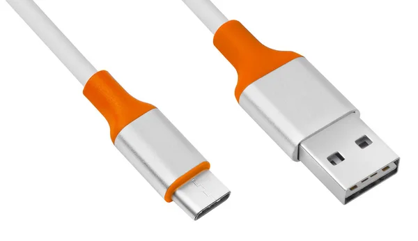 Usb Cable Connectors Silvery Orange Color — Stock Photo, Image