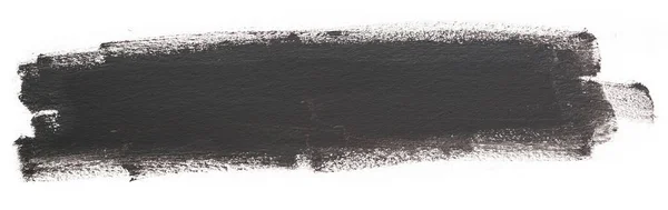 Elemento Mancha Acrílica Cinza Escuro Fundo Branco Com Pincel Textura — Fotografia de Stock