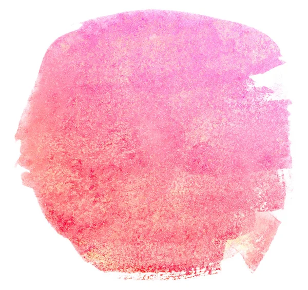 質感で隔離された白い背景にプラスチックピンクの水彩染色 — ストック写真