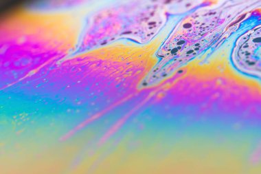 Yanardöner resimlerin soyut arkaplan dokusu. Sabun köpüğü