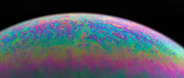 Soap Bubbles Abstract Macro Photo Beautiful Psychedelic Abstraction Color Black — Stock Photo, Image