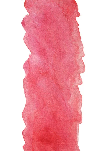 Aquarell Textur Streifenlinie Senkrecht Rot Hell Pinsel Mit Gezackten Kanten — Stockfoto