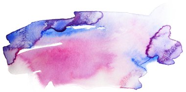 Soyut suluboya lekesi pembe mavi mor