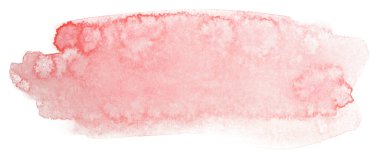 Kırmızı suluboya lekesi beyaz arka planda izole edilmiş. Suluboya dokusu